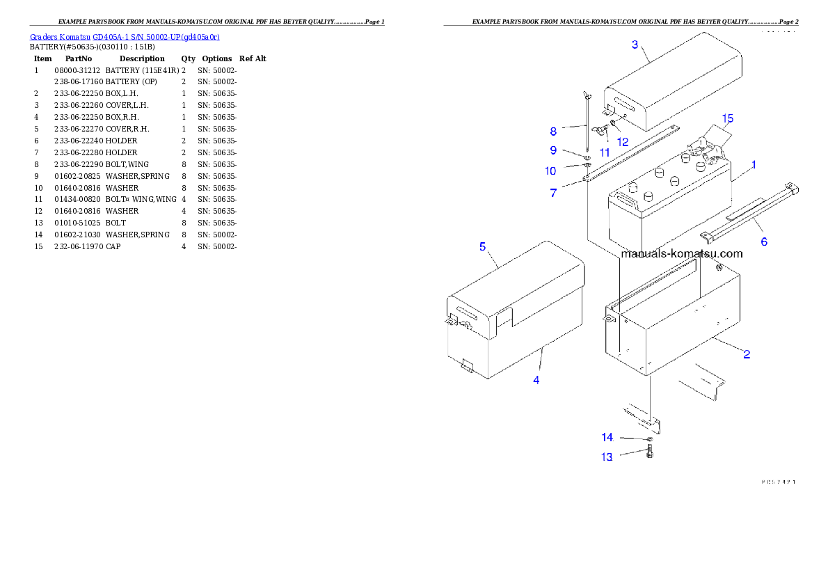 Protected: GD405A-1 S/N 50002-UP Partsbook