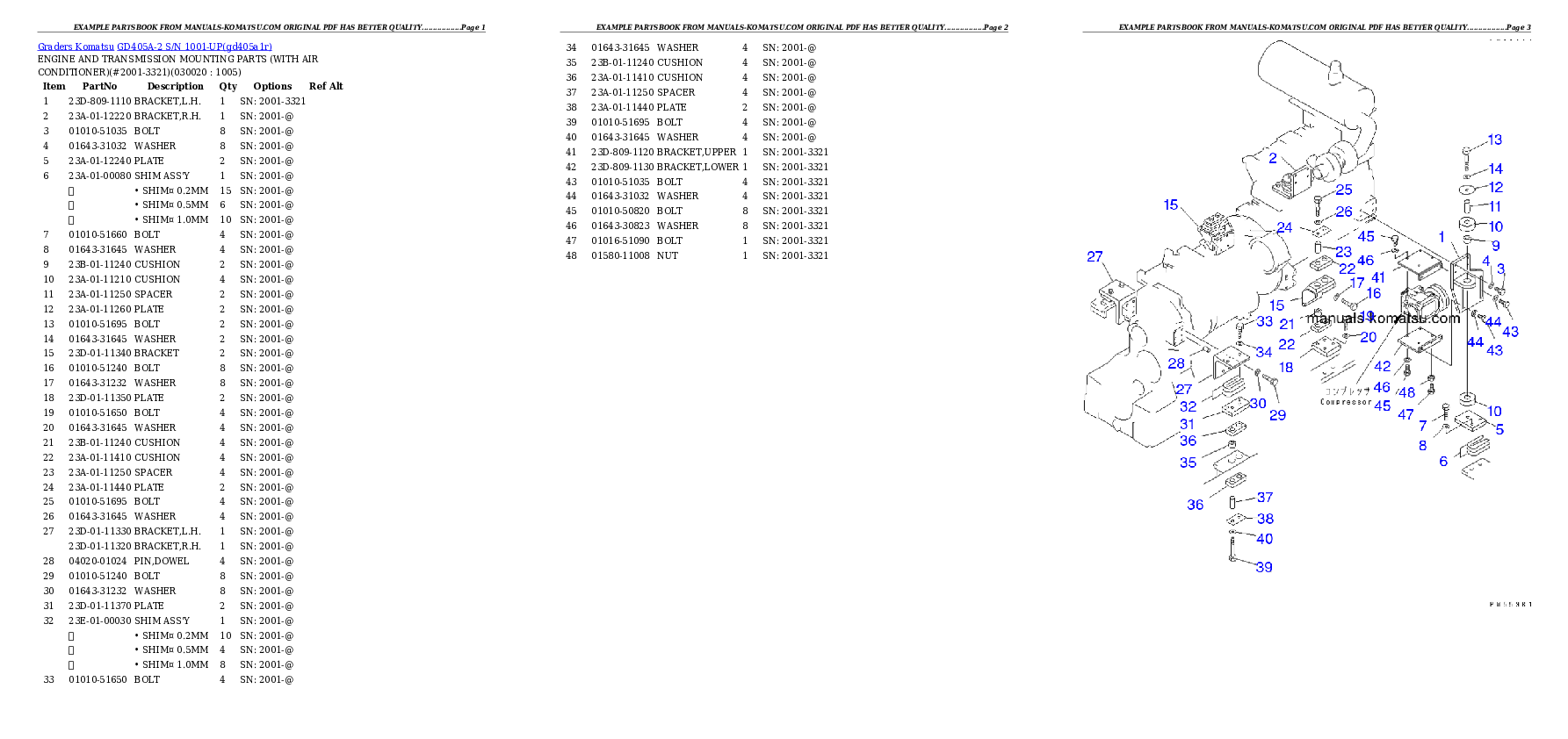 GD405A-2 S/N 1001-UP Partsbook