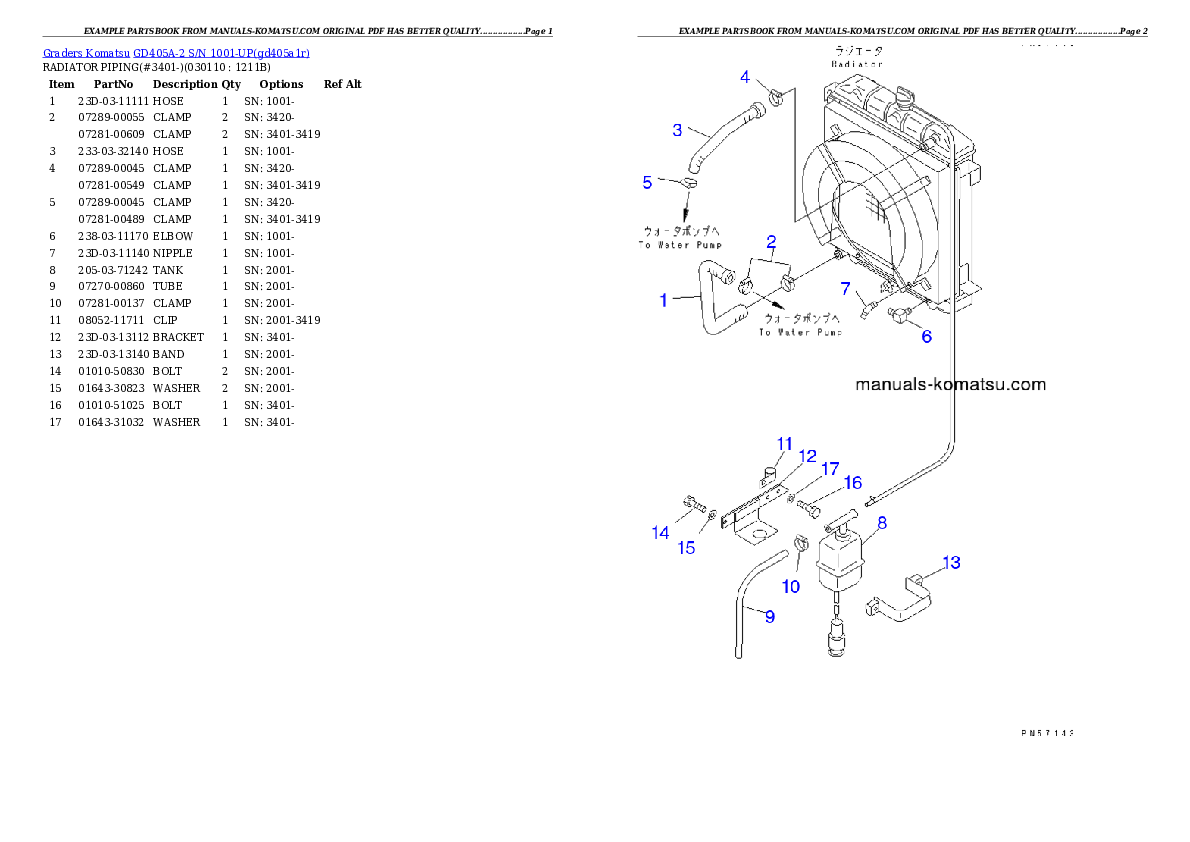 Protected: GD405A-2 S/N 1001-UP Partsbook