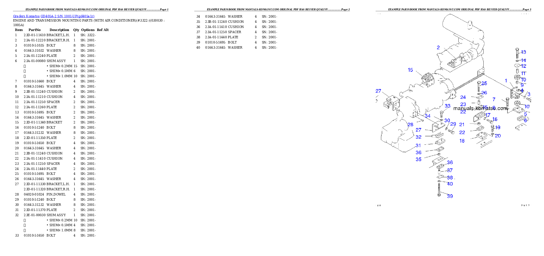 GD405A-2 S/N 1001-UP Partsbook
