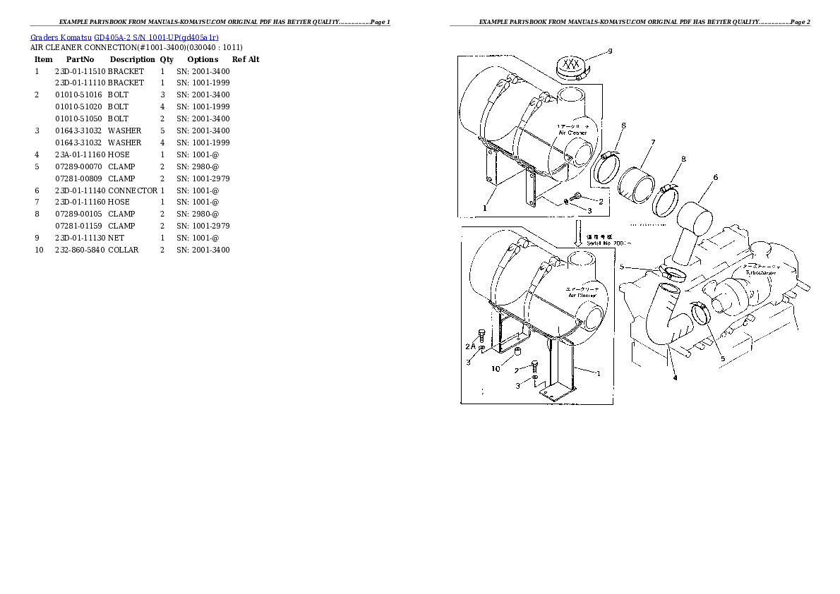 Protected: GD405A-2 S/N 1001-UP Partsbook