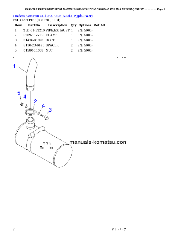 Protected: GD405A-3 S/N 5001-UP Partsbook