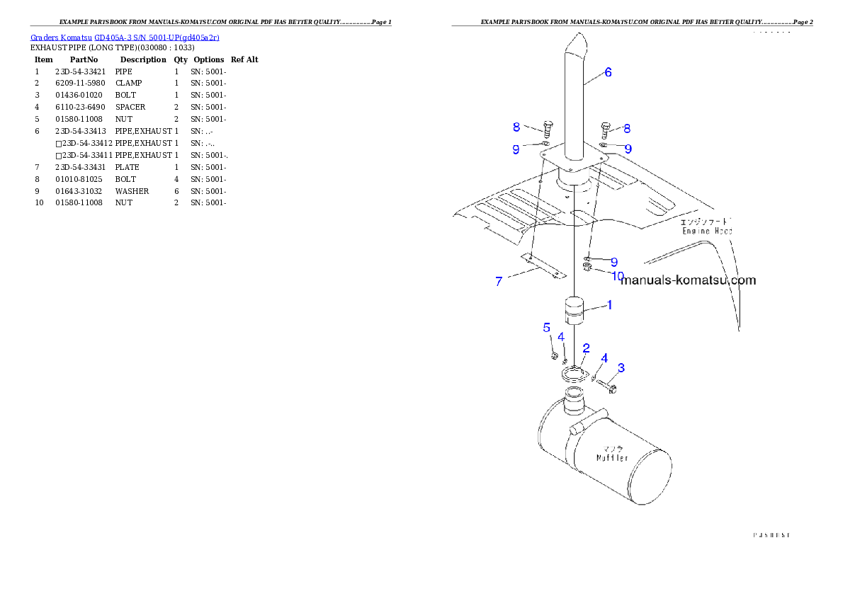 Protected: GD405A-3 S/N 5001-UP Partsbook