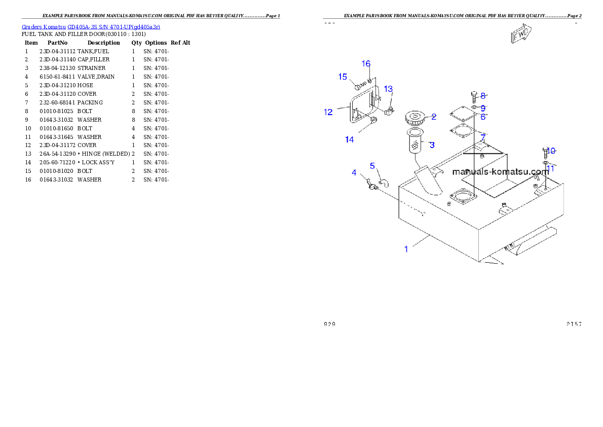 Protected: GD405A-3S S/N 4701-UP Partsbook