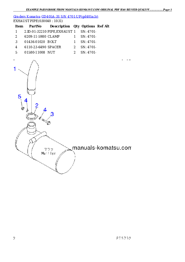 Protected: GD405A-3S S/N 4701-UP Partsbook