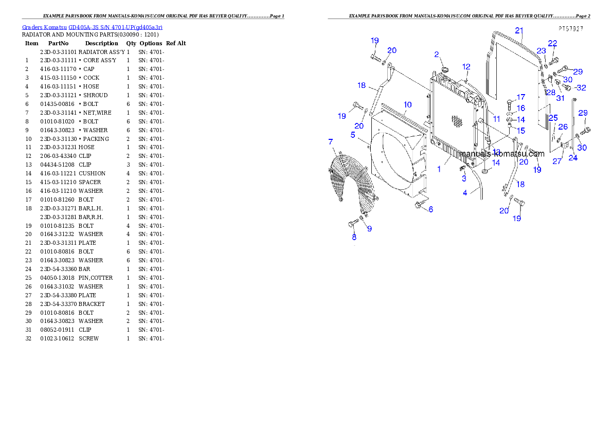 Protected: GD405A-3S S/N 4701-UP Partsbook
