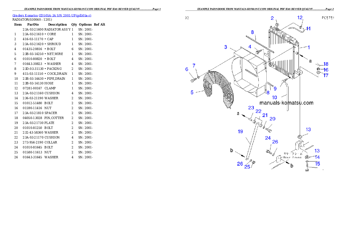 Protected: GD505A-3A S/N 2001-UP Partsbook