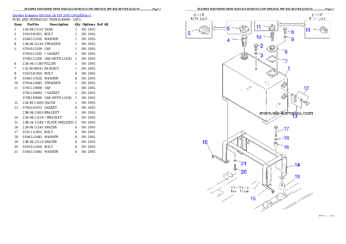 Protected: GD505A-3A S/N 2001-UP Partsbook