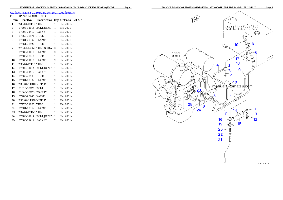 Protected: GD505A-3A S/N 2001-UP Partsbook
