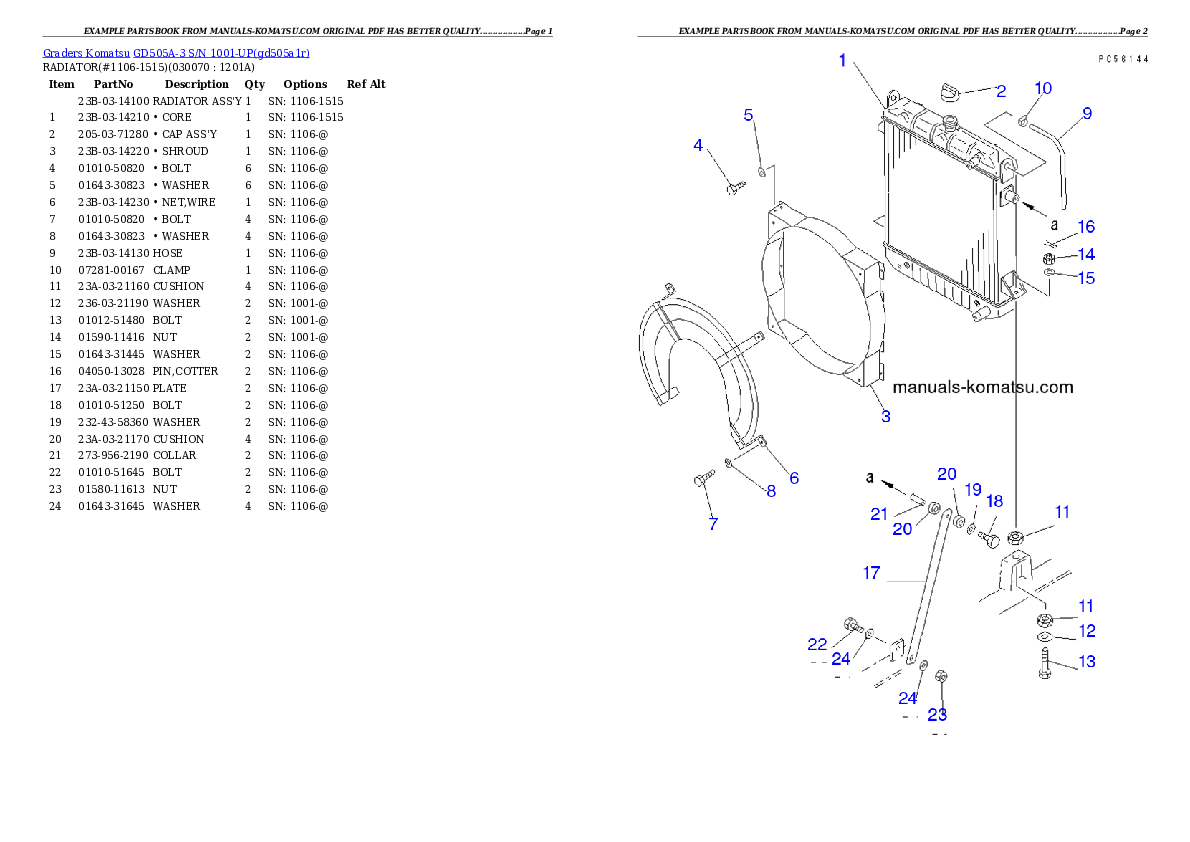 Protected: GD505A-3 S/N 1001-UP Partsbook
