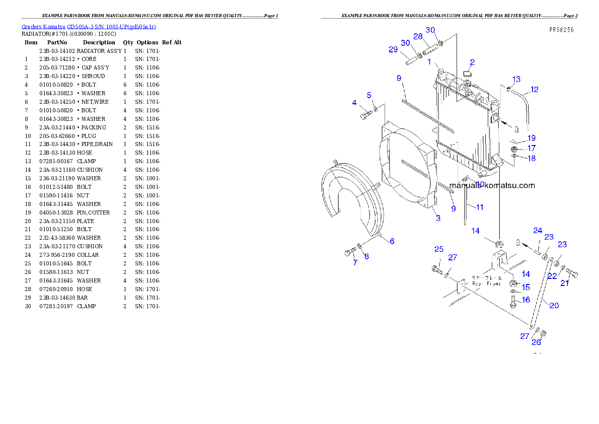 Protected: GD505A-3 S/N 1001-UP Partsbook