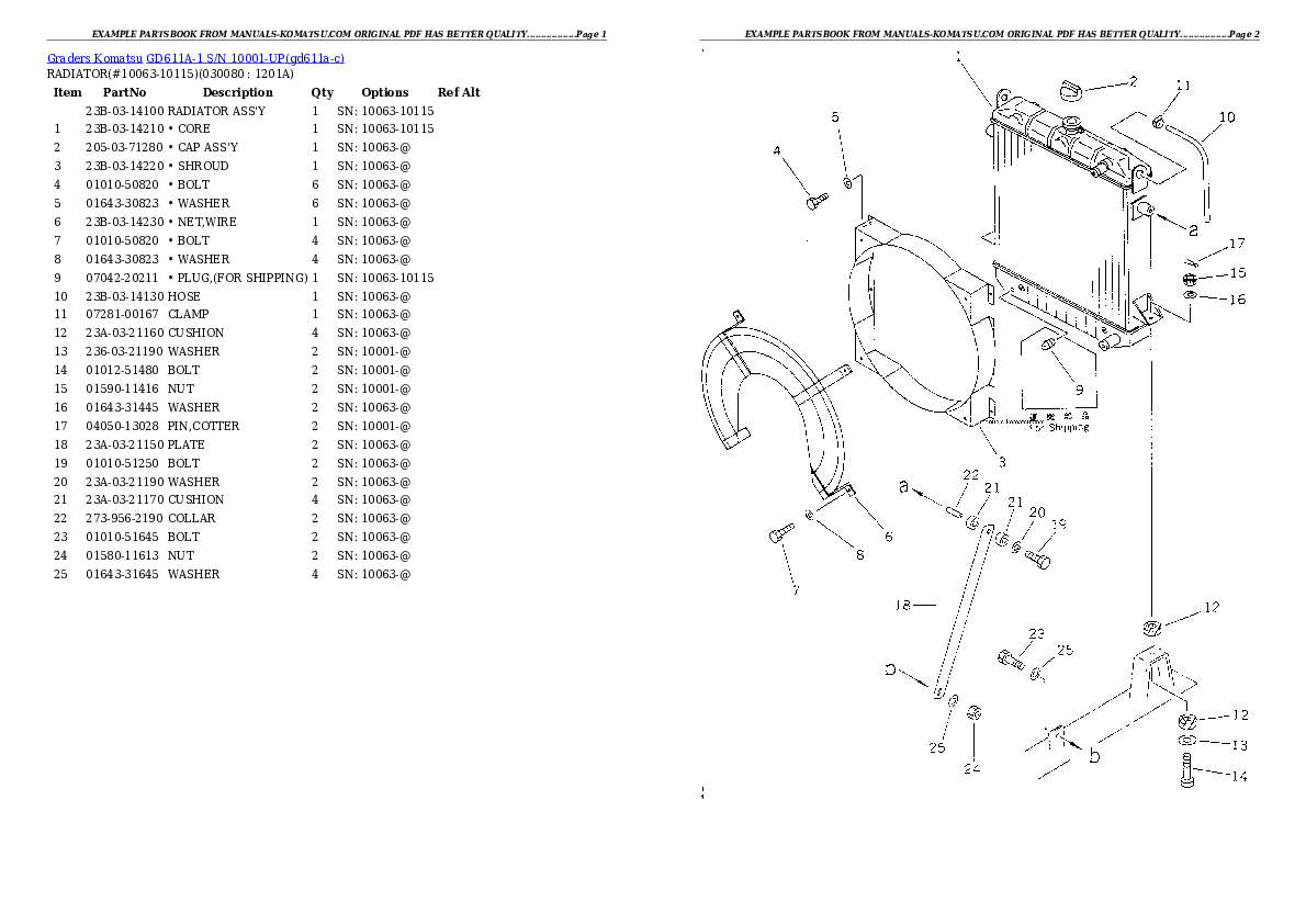 Protected: GD611A-1 S/N 10001-UP Partsbook