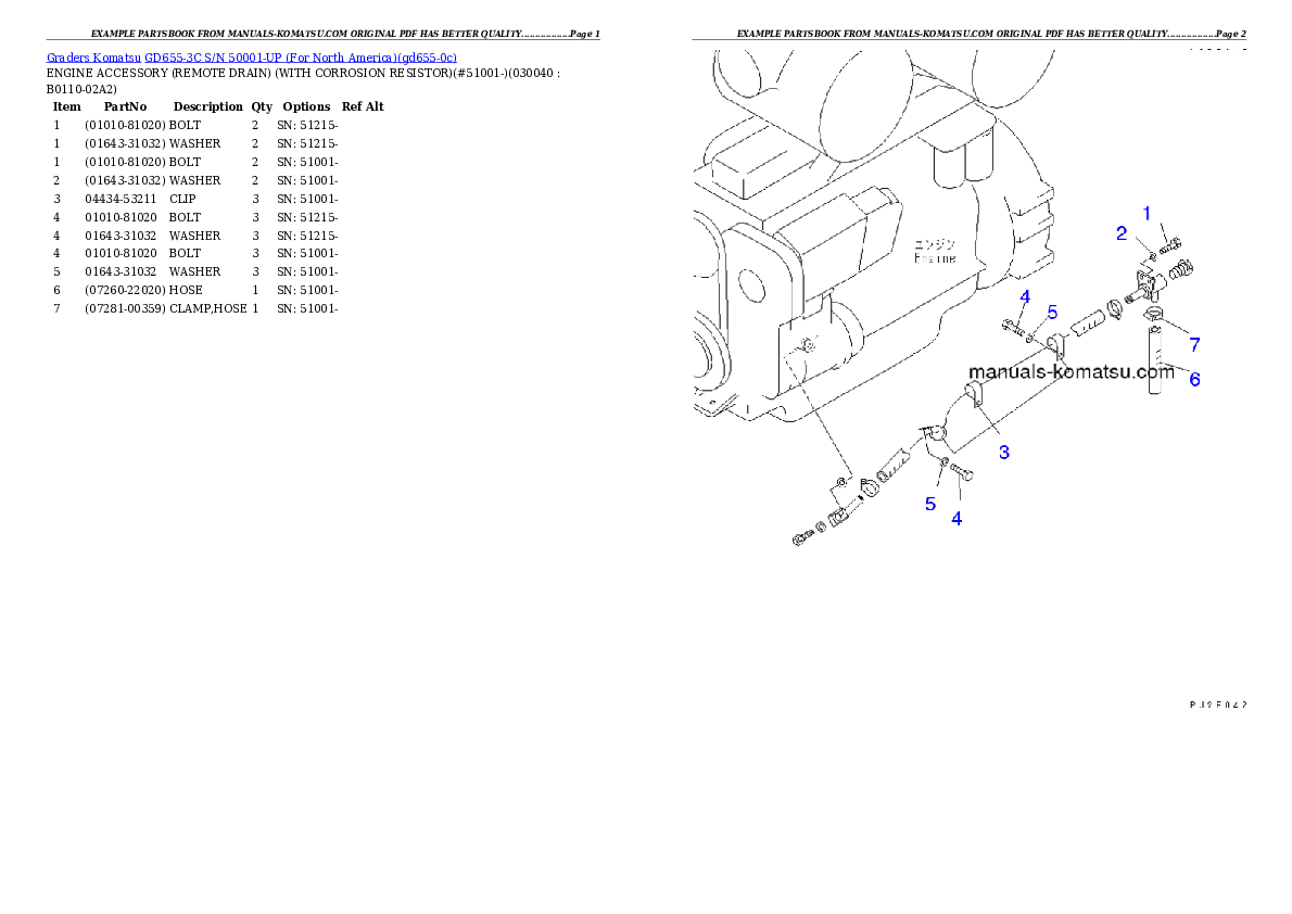 Protected: GD655-3C S/N 50001-UP (For North America) Partsbook