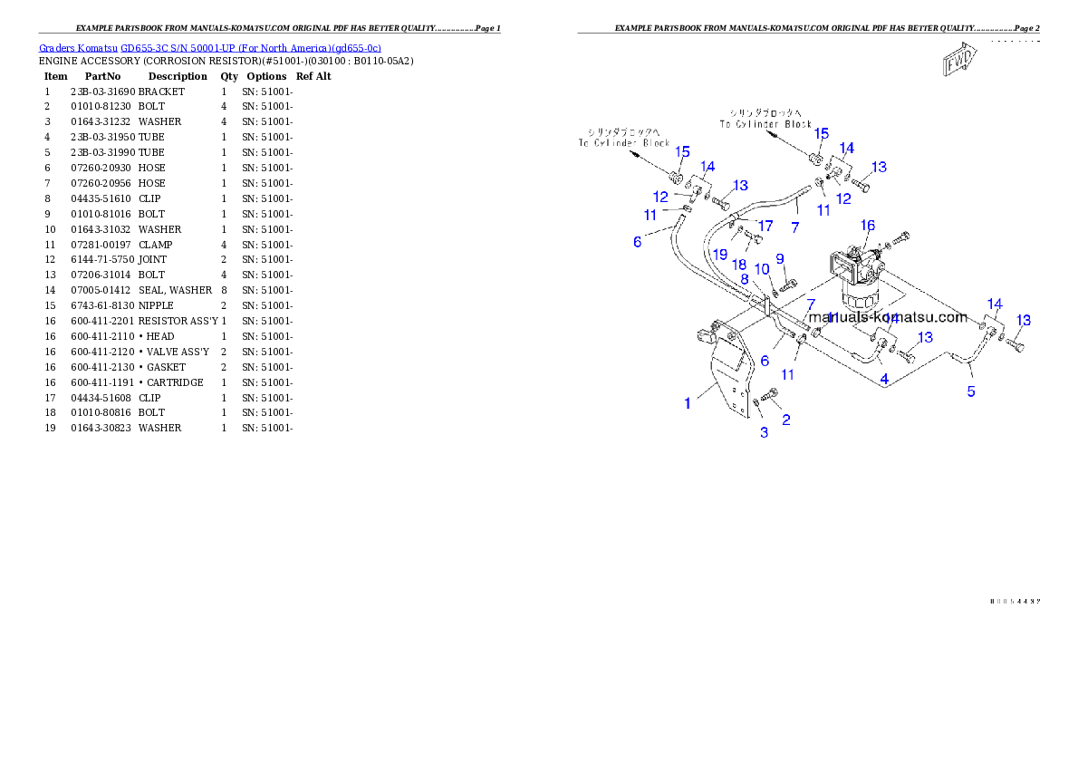 Protected: GD655-3C S/N 50001-UP (For North America) Partsbook