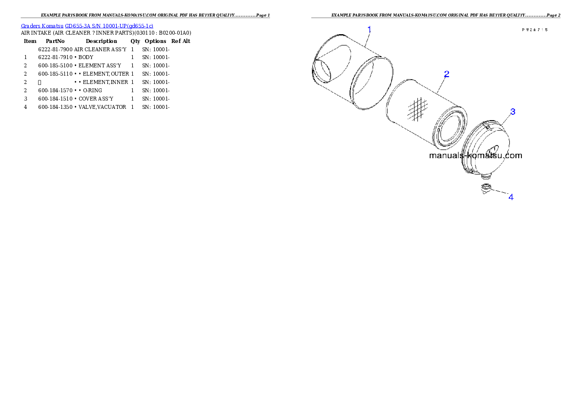 Protected: GD655-3A S/N 10001-UP Partsbook
