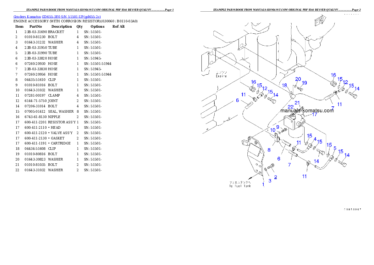 Protected: GD655-3E0 S/N 51501-UP Partsbook