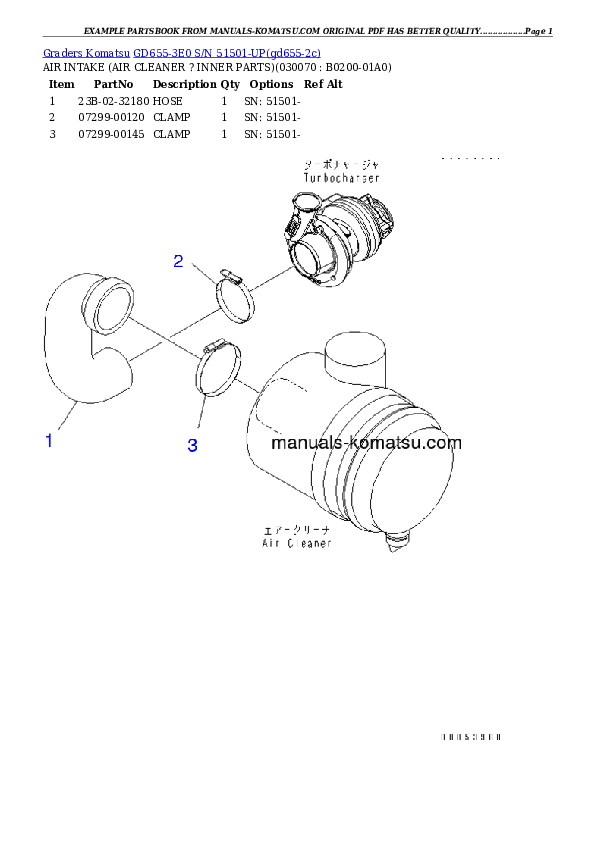 Protected: GD655-3E0 S/N 51501-UP Partsbook