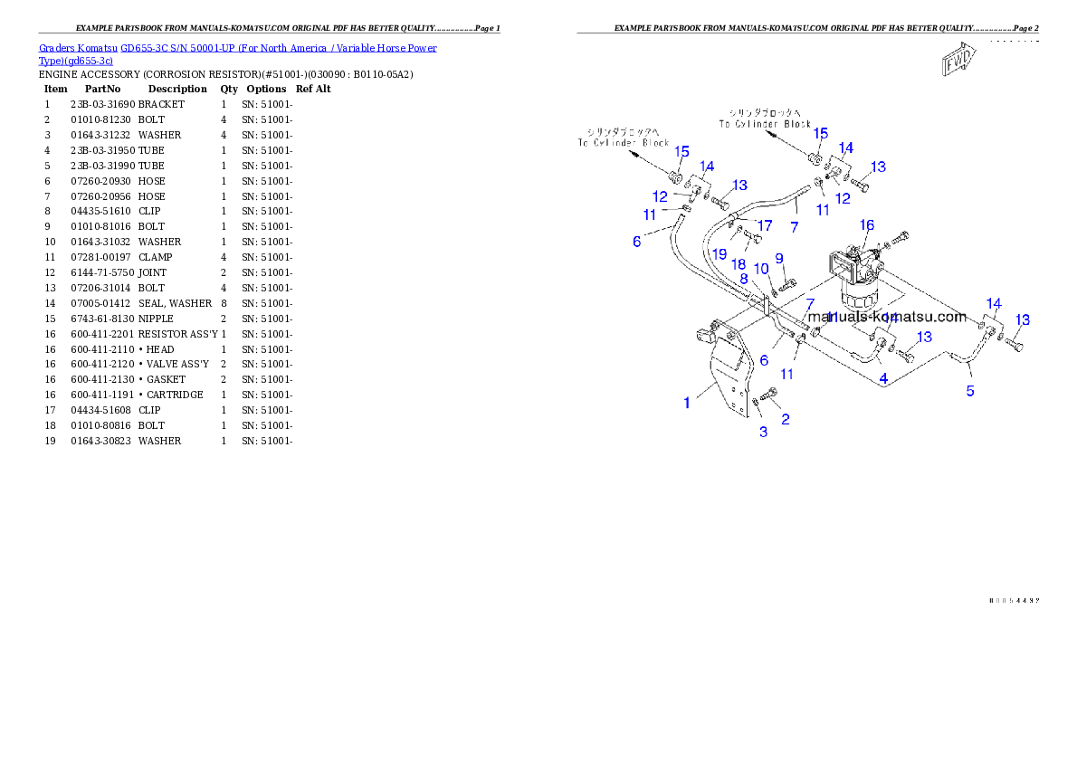 Protected: GD655-3C S/N 50001-UP (For North America / Variable Horse Power Type) Partsbook