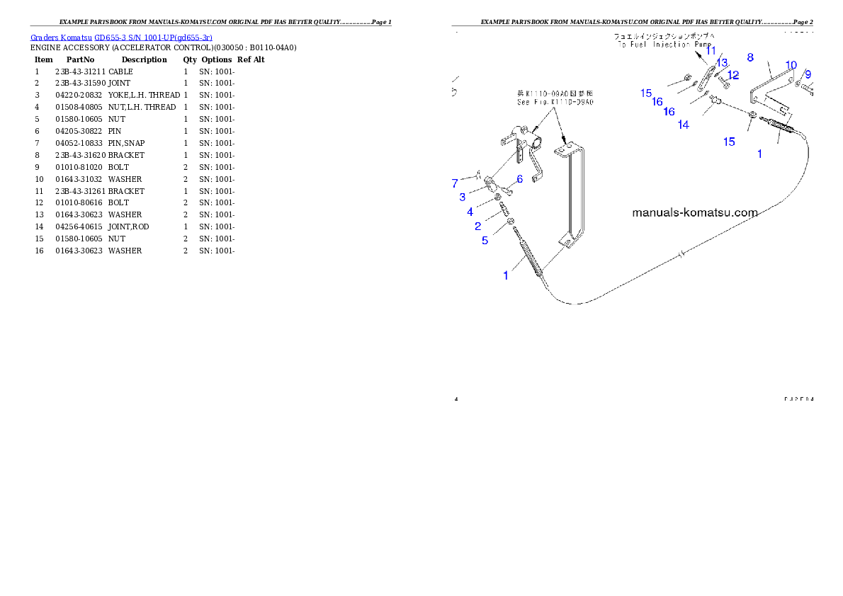 Protected: GD655-3 S/N 1001-UP Partsbook