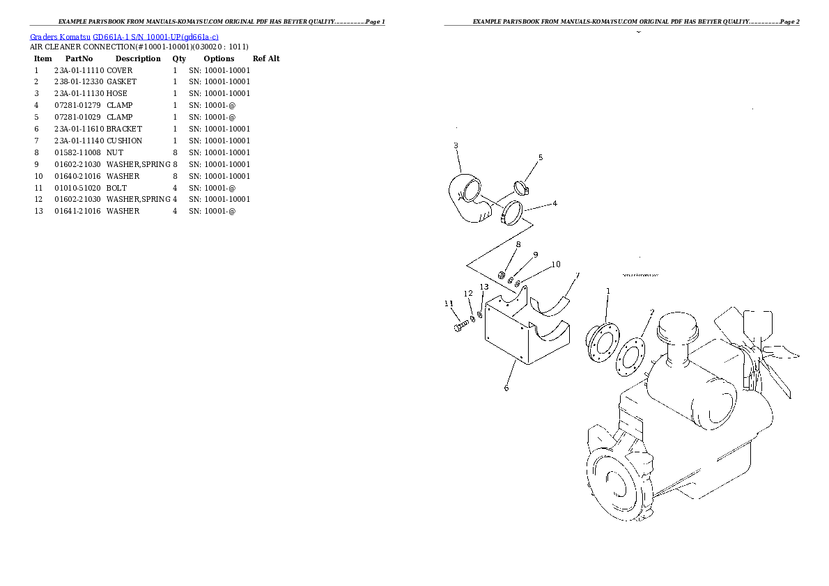 GD661A-1 S/N 10001-UP Partsbook