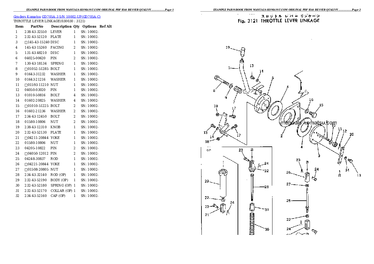 GD705A-3 S/N 10002-UP Partsbook