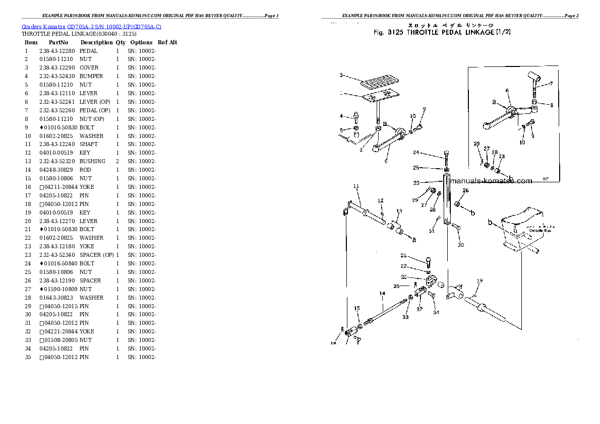 Protected: GD705A-3 S/N 10002-UP Partsbook
