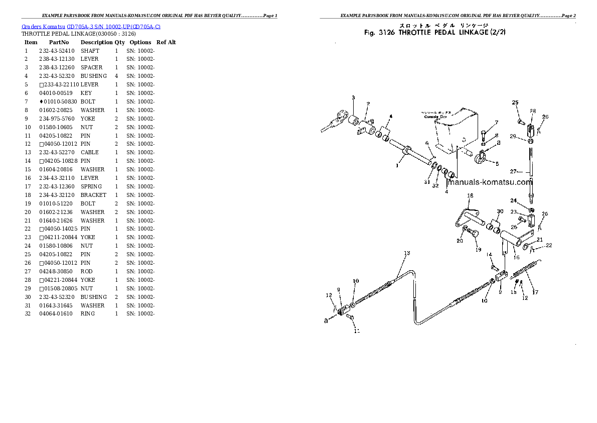 Protected: GD705A-3 S/N 10002-UP Partsbook