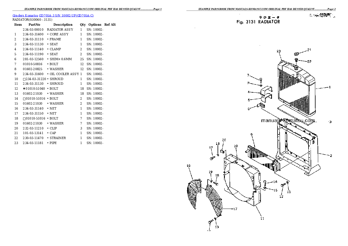 Protected: GD705A-3 S/N 10002-UP Partsbook