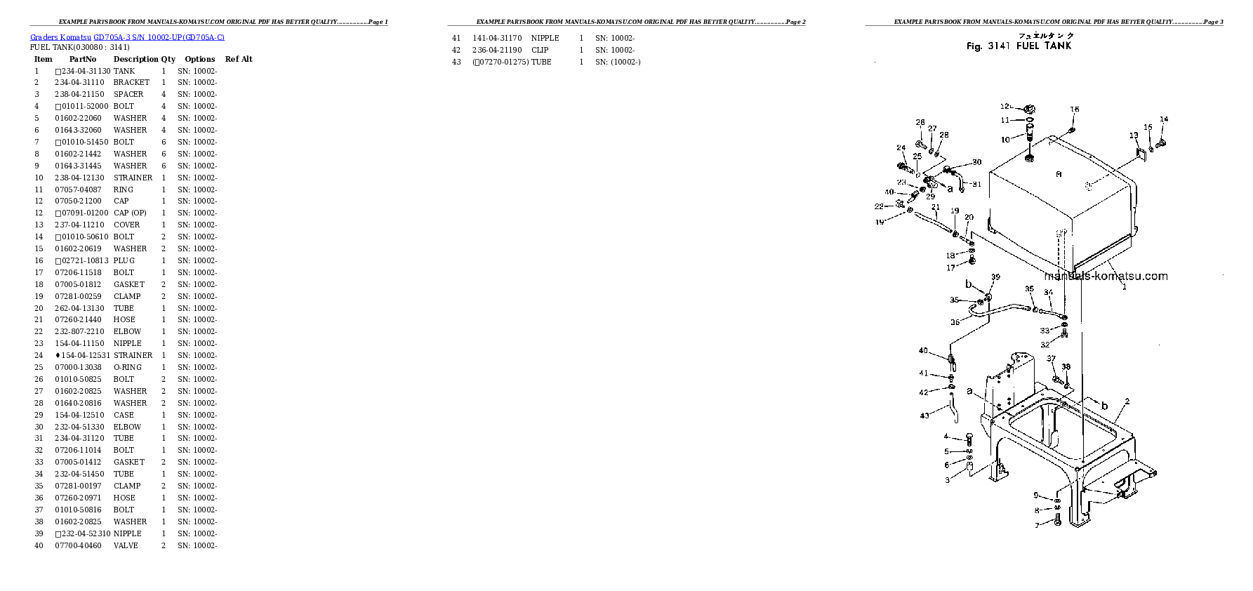 Protected: GD705A-3 S/N 10002-UP Partsbook