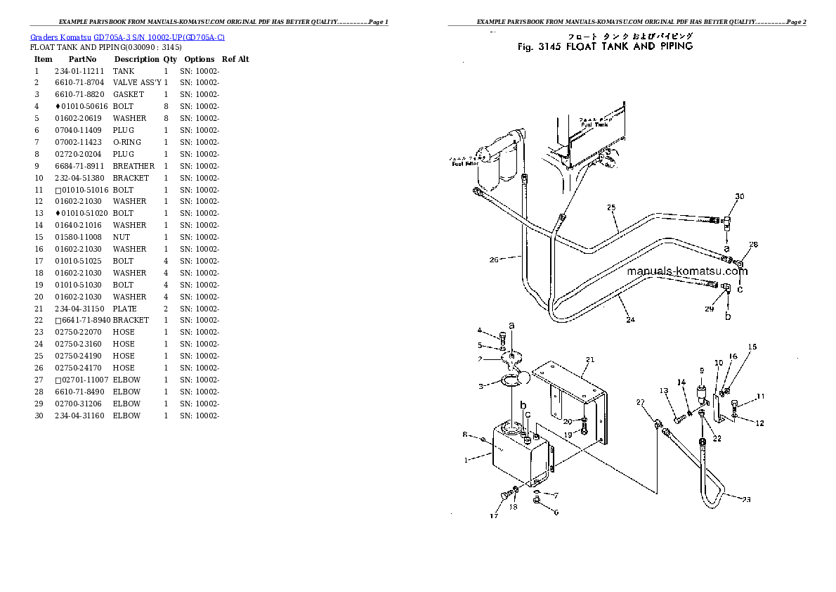 Protected: GD705A-3 S/N 10002-UP Partsbook