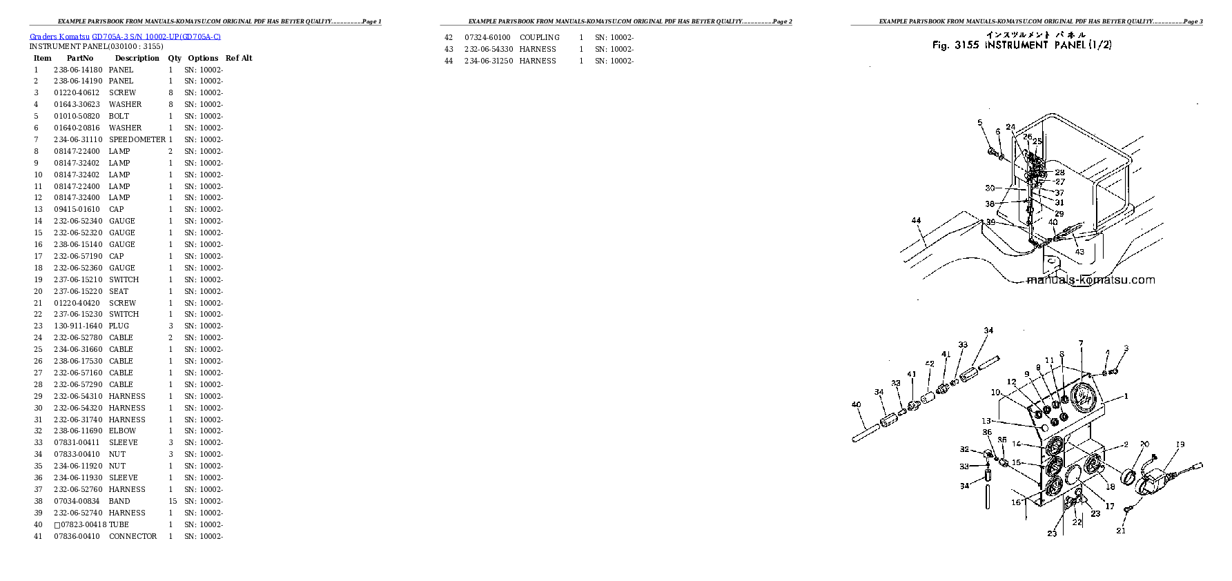 Protected: GD705A-3 S/N 10002-UP Partsbook