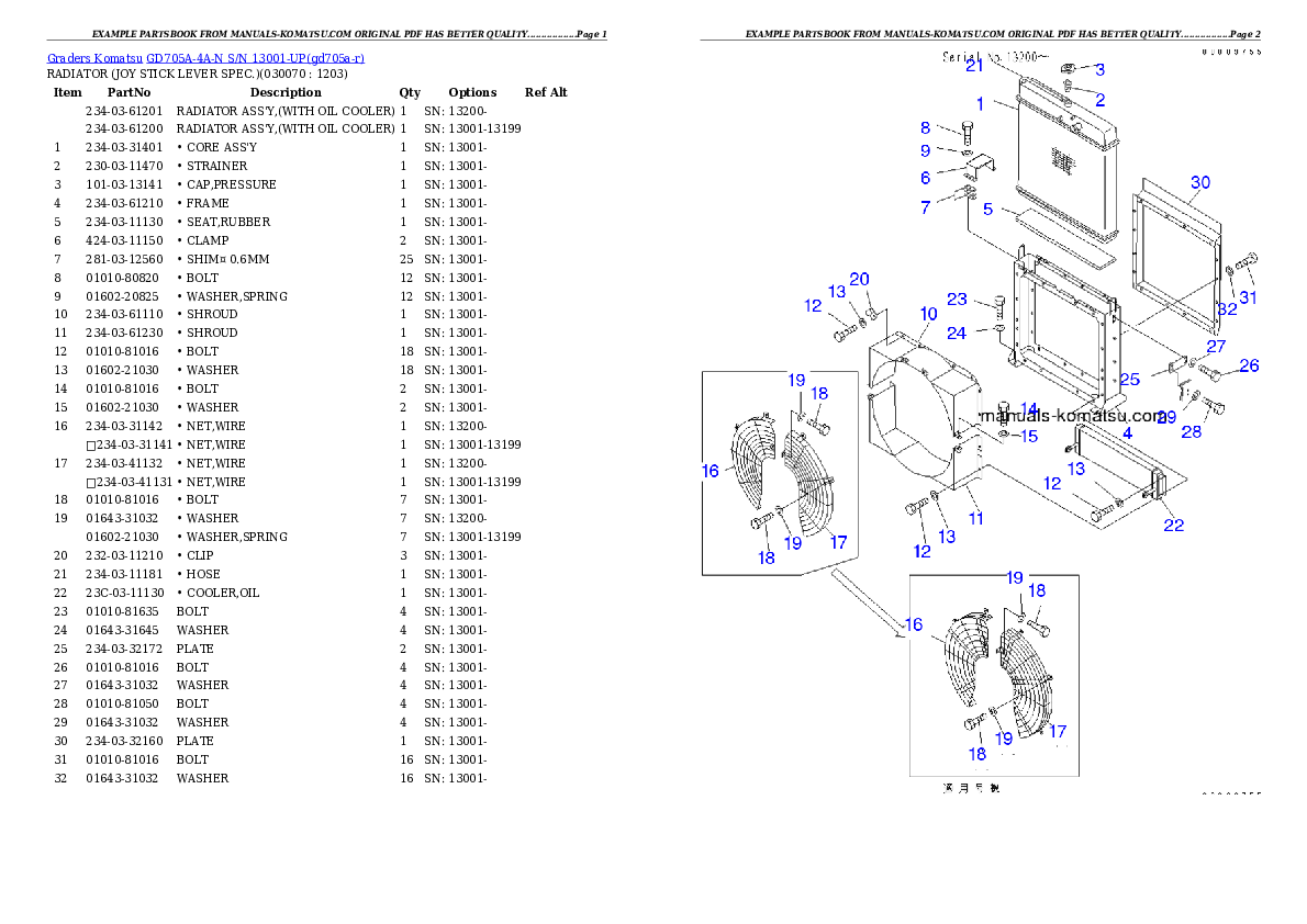 Protected: GD705A-4A-N S/N 13001-UP Partsbook