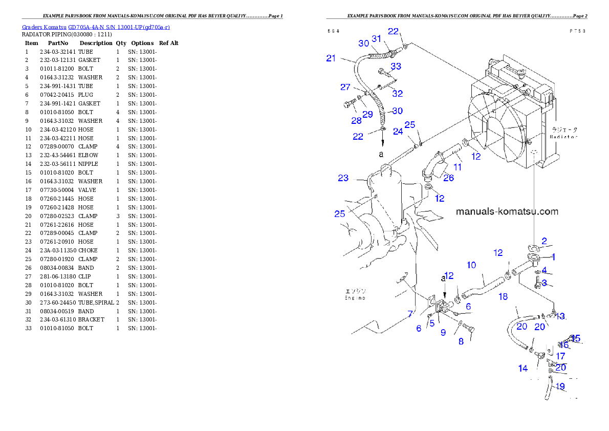 Protected: GD705A-4A-N S/N 13001-UP Partsbook