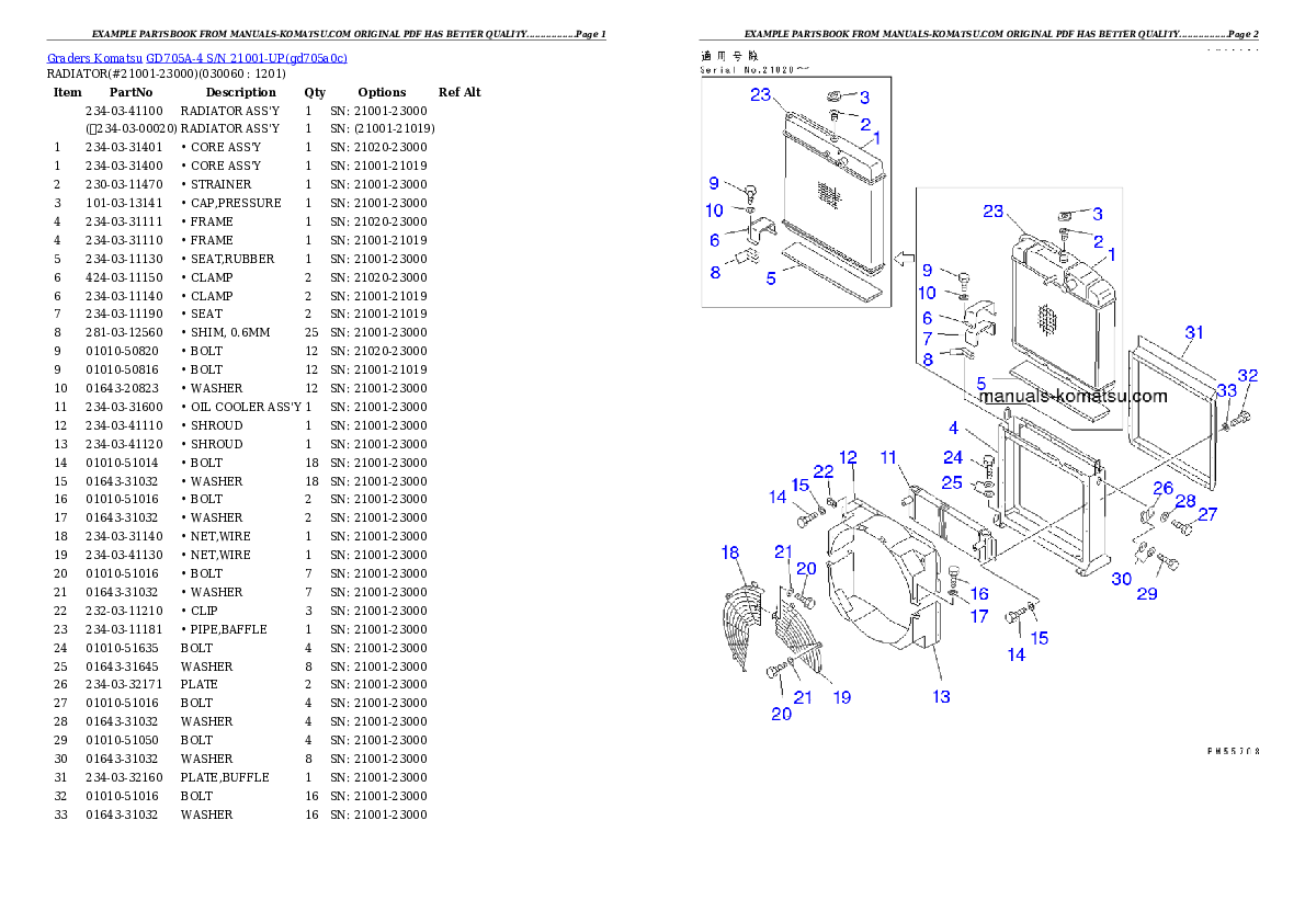 Protected: GD705A-4 S/N 21001-UP (FOR MIDDLE EAST. OPERATION PATTERN CHANGED SPEC.) Partsbook