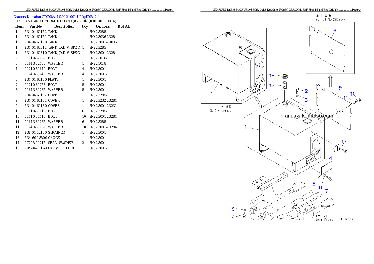 Protected: GD705A-4 S/N 21001-UP (FOR MIDDLE EAST. OPERATION PATTERN CHANGED SPEC.) Partsbook