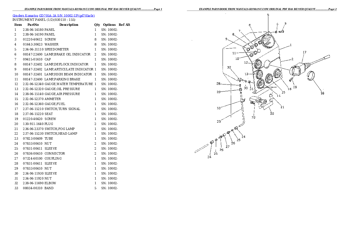 Protected: GD705A-3A S/N 10002-UP Partsbook