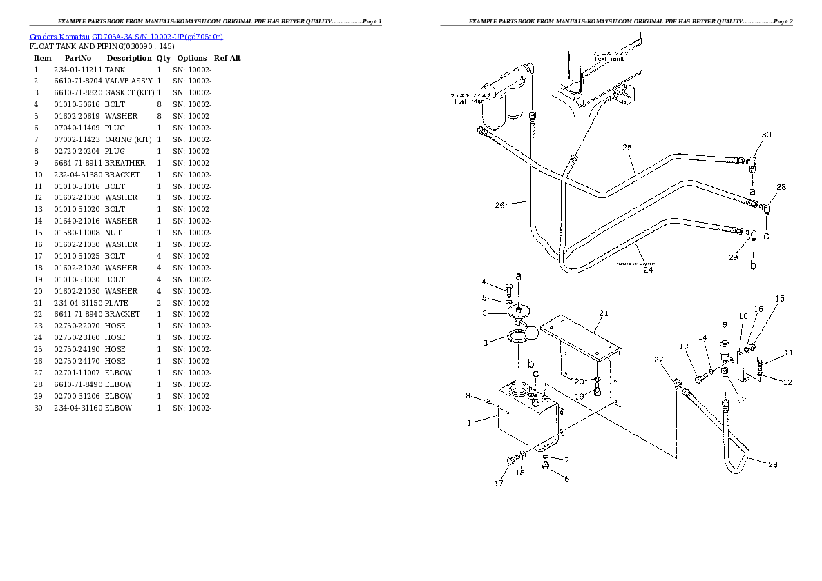Protected: GD705A-3A S/N 10002-UP Partsbook