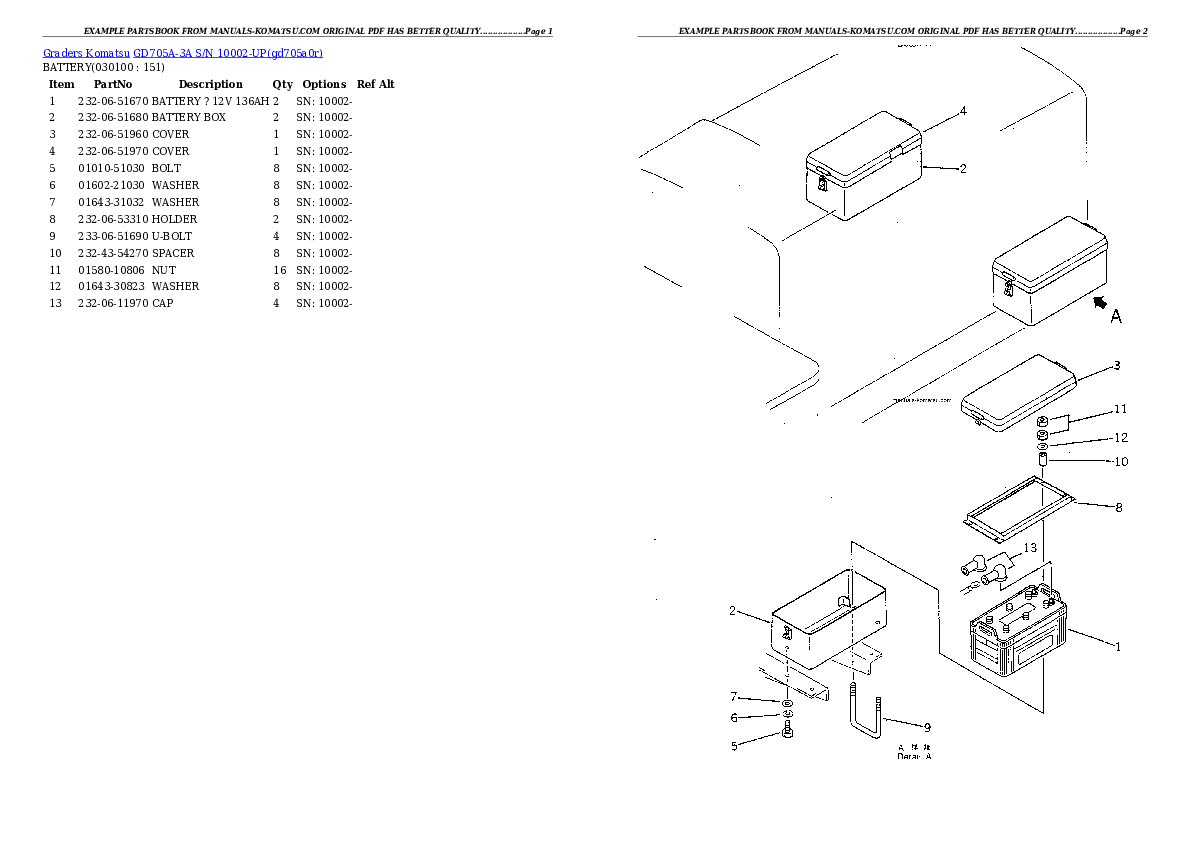Protected: GD705A-3A S/N 10002-UP Partsbook
