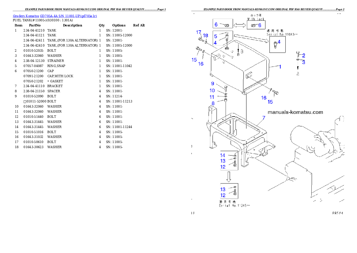 Protected: GD705A-4A S/N 11001-UP Partsbook
