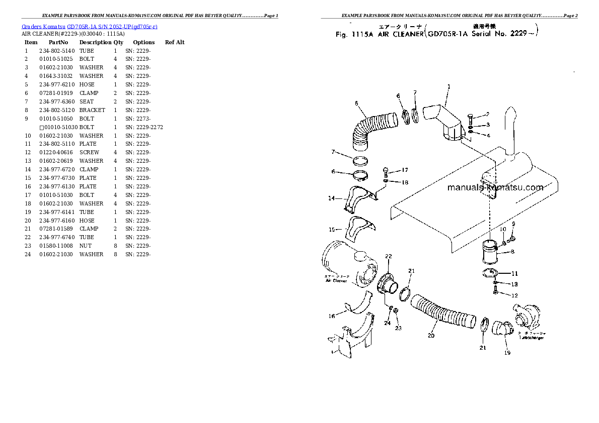 Protected: GD705R-1A S/N 2052-UP Partsbook