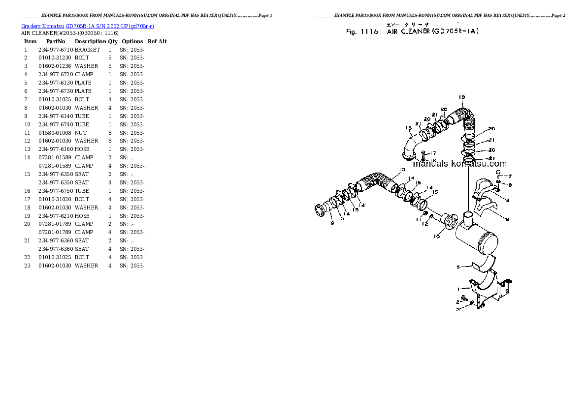 Protected: GD705R-1A S/N 2052-UP Partsbook