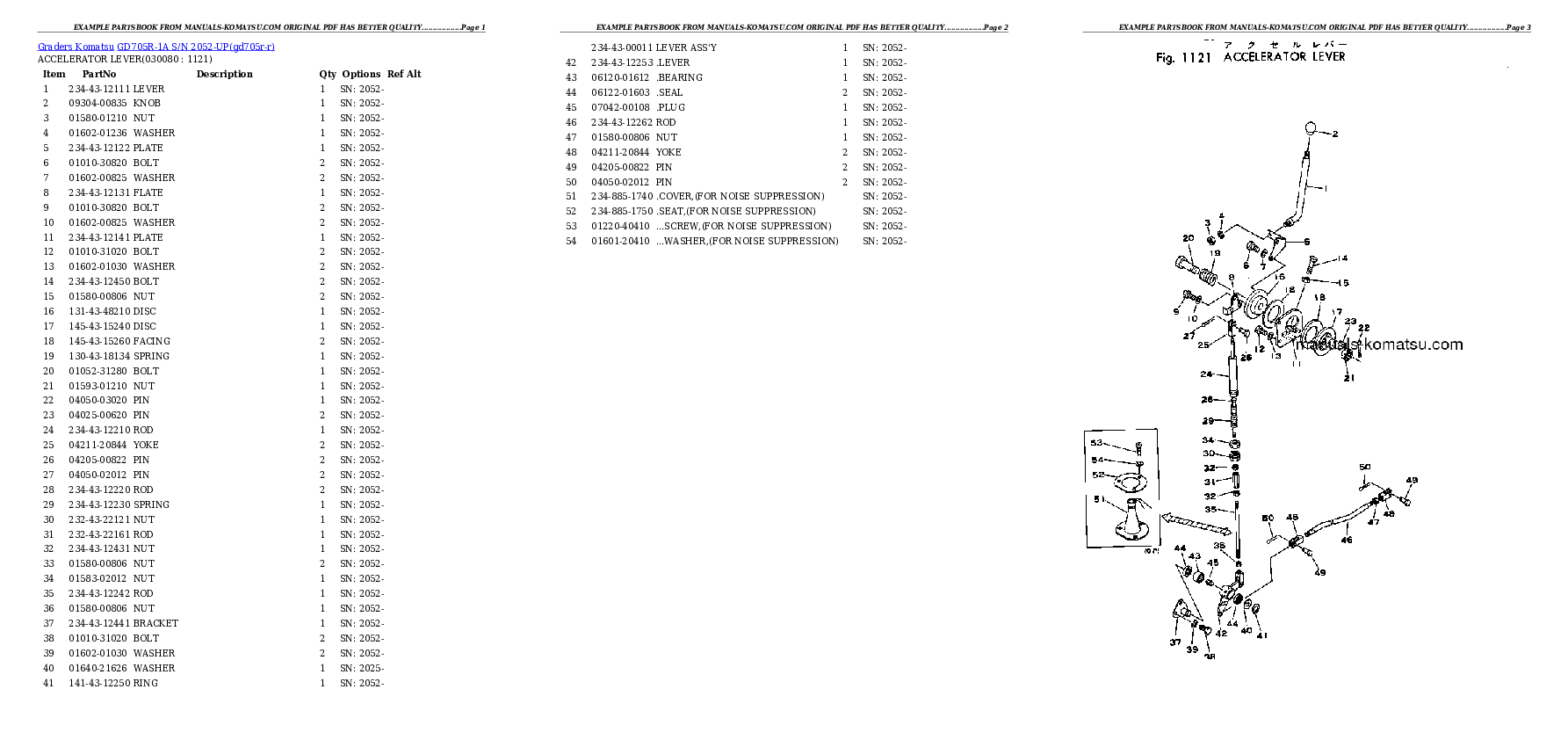Protected: GD705R-1A S/N 2052-UP Partsbook