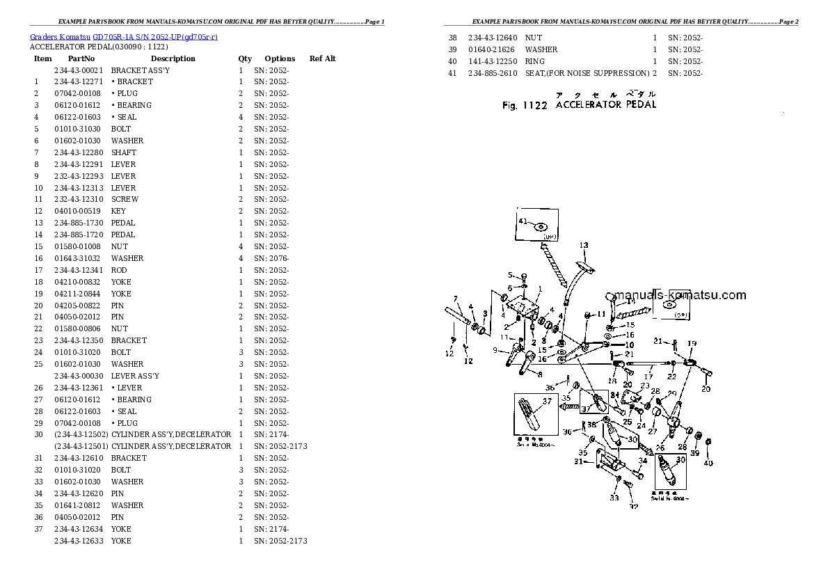 Protected: GD705R-1A S/N 2052-UP Partsbook