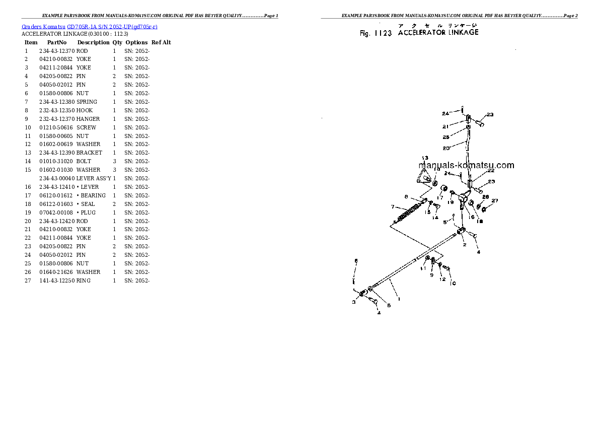 Protected: GD705R-1A S/N 2052-UP Partsbook