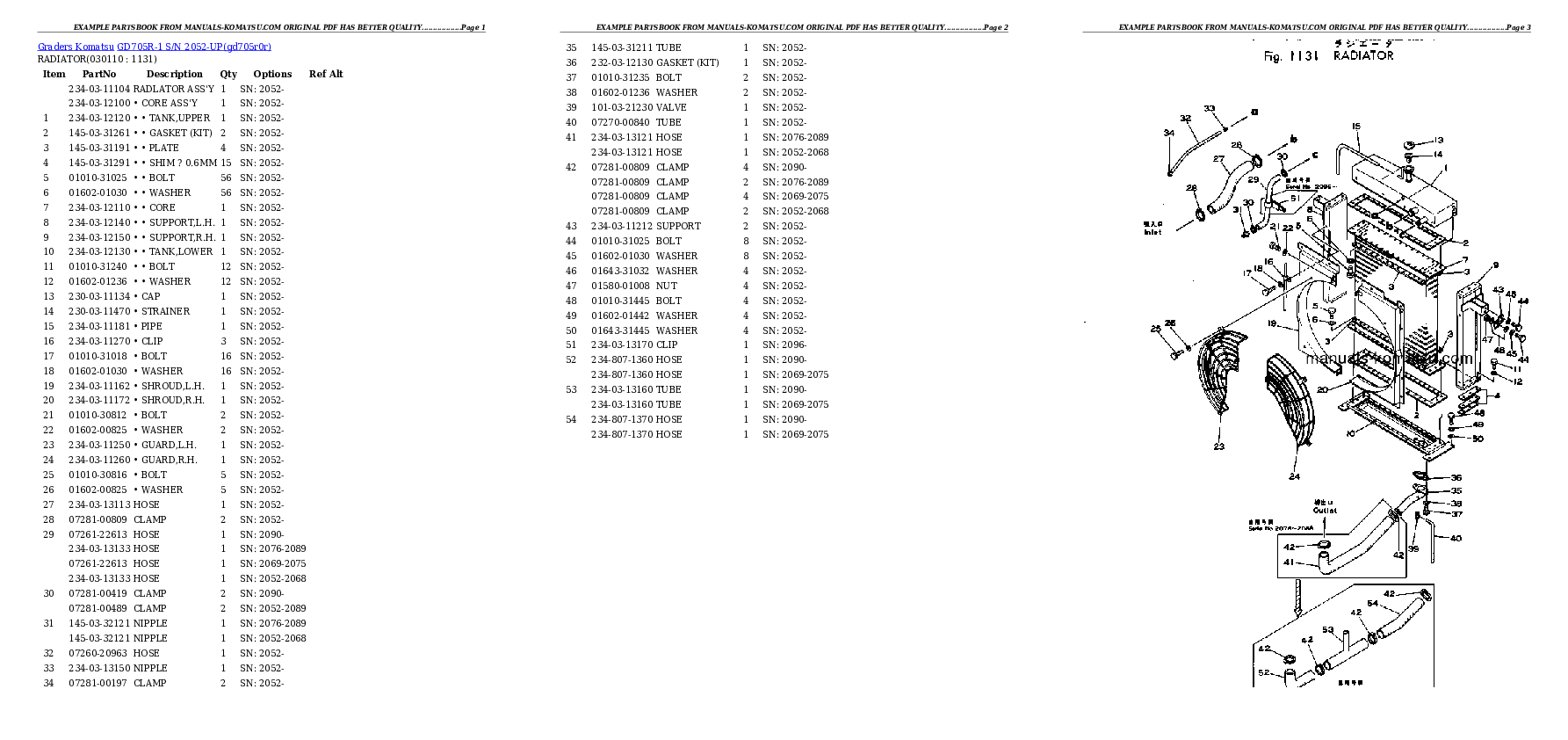 Protected: GD705R-1 S/N 2052-UP (Engineering Works Spec.) Partsbook
