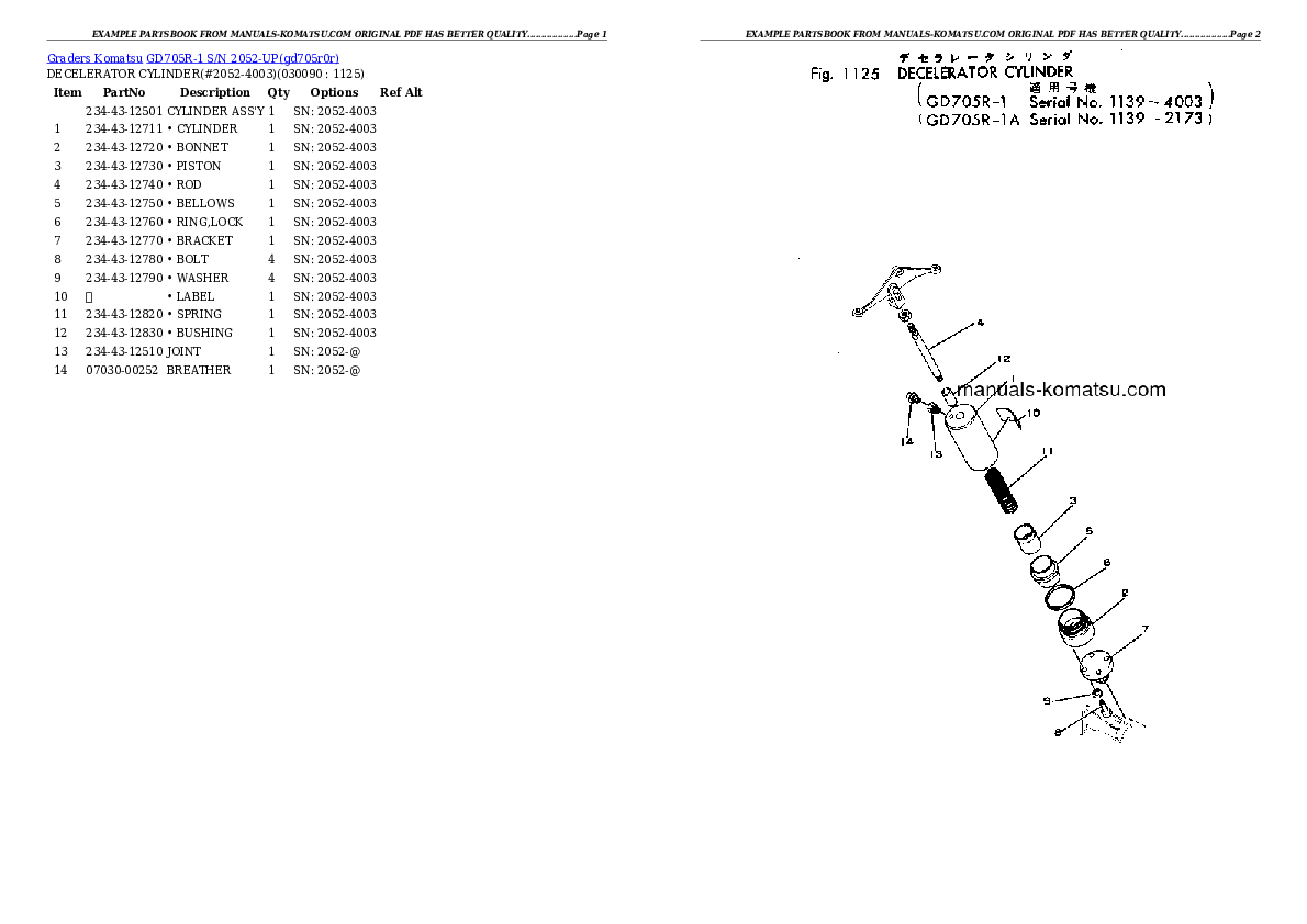 Protected: GD705R-1 S/N 2052-UP (Engineering Works Spec.) Partsbook