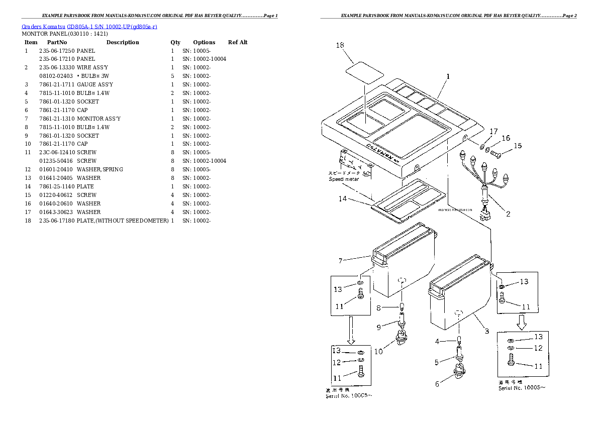 Protected: GD805A-1 S/N 10002-UP Partsbook