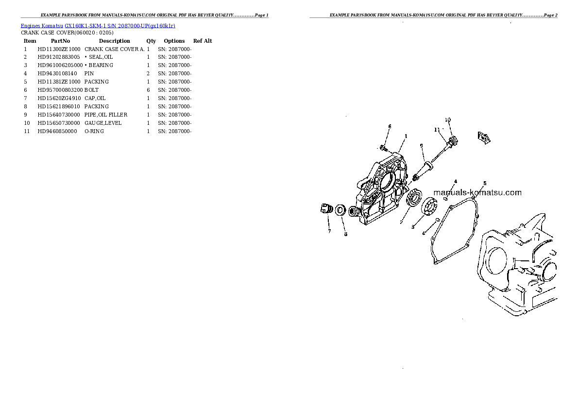 Protected: GX160K1-SKM-1 S/N 2087000-UP Partsbook