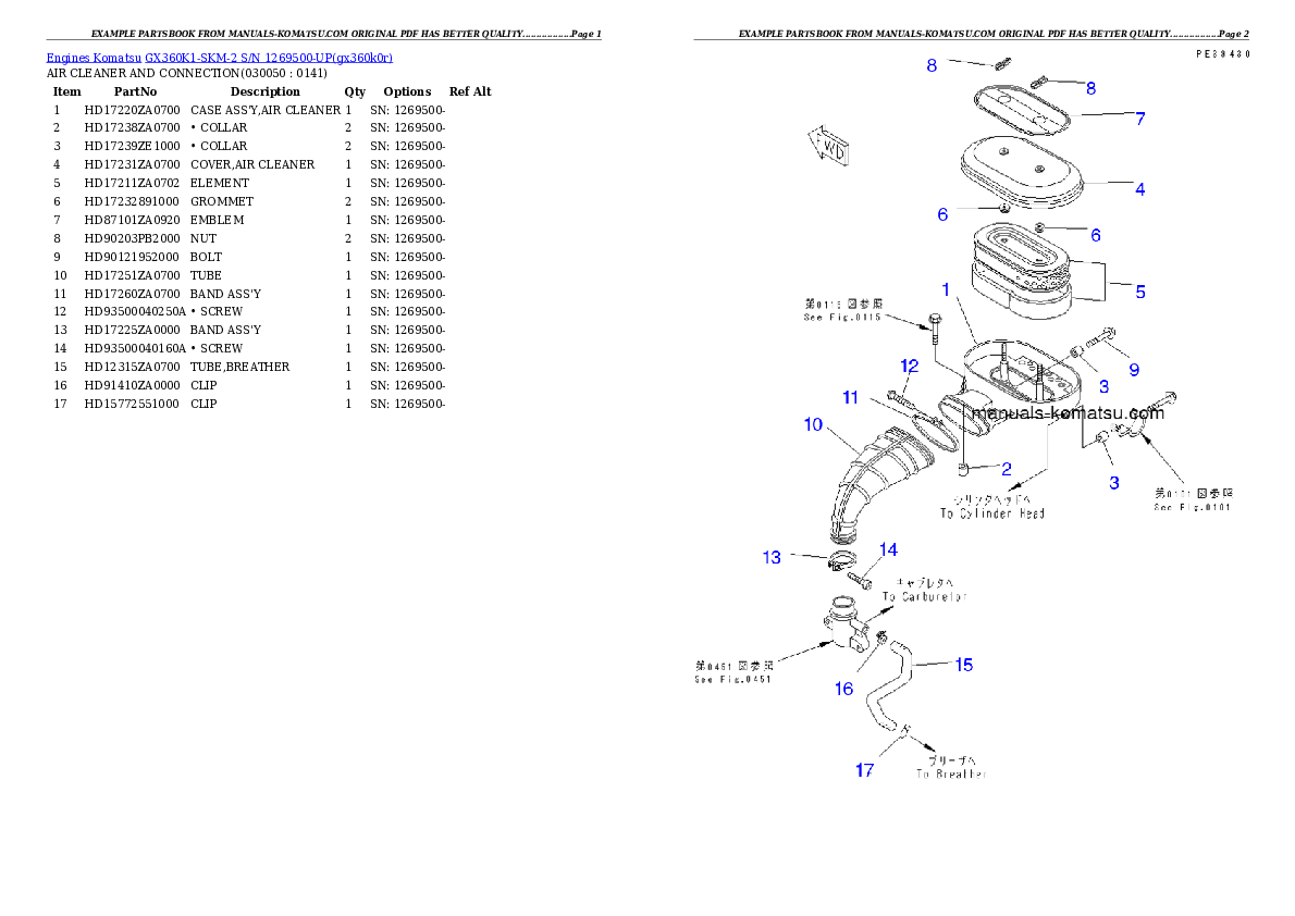 Protected: GX360K1-SKM-2 S/N 1269500-UP Partsbook