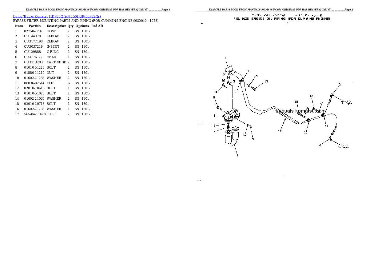 Protected: HD785-2 S/N 1501-UP Partsbook